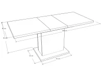 Dobozos Asztal 140x80+40 méretrajz 1